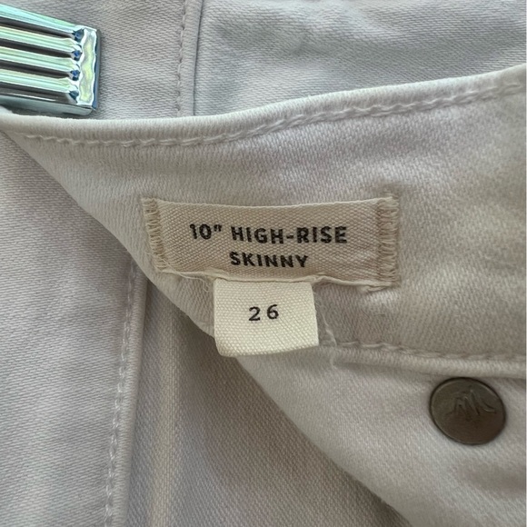 Madewell 10" High-Rise Skinny Jeans in Pure White, size 26 - Picture 7 of 11